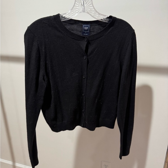 Gap Black Cropped Button Down Cardigan - Picture 1 of 6